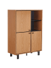 Beliani Sideboard PARAMOUNT in Braun/Schwarz - (W) 96 x (H) 135 x (L) 40 cm