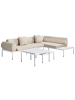Beliani 5-tlg Sitzgruppe RASIGLIA in Beige/Weiß linksseitig