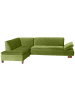 others ECKSOFA mit Ottomane links Kaye Bezug Samtvelours Buche nussbaum dunkel / oliv