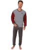 NORMANN Frottee Schlafanzug langarm Pyjama Bündchen - 49639 in rot