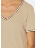 MADELEINE Trendiges Kurzarm-Shirt, V-Ausschnitt in natur / multicolor
