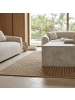 KADIMA DESIGN Flachgewebeteppich Jute-Optik Natur Bordüre Waschbar
