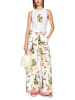 MARC CAIN SPORTS  Ripp-Top mit Kaktus-Print in White