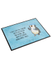 Mr. & Mrs. Panda Schreibunterlage Pinguin Duschen mit Spruch in Eisblau