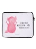 Mr. & Mrs. Panda Notebook Tasche Axolotl Hurra mit Spruch in Weiß