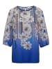 GOLDNER Bluse in stein / royalblau / gemustert