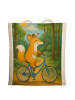 Mr. & Mrs. Panda Shopper Bag Fuchs Fahrrad fahren Design ohne Sp... in Weiß