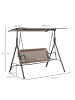 Outsunny Hollywoodschaukel in Braun 172L x 110B x 155H cm