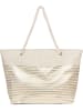 styleBREAKER Strandtasche Zick-Zack in Beige-Gold