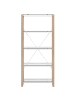 Beliani Bücherregal JENKS in Weiß/Braun - (W) 68 x (H) 152 x (L) 30 cm