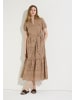 More & More feminines, luftiges Lochspitzenkleid in ginger brown