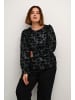 KAFFE curve Langarm-Bluse KCbrit in Black/dark silver sequin
