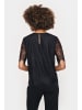 SAINT TROPEZ Bluse kurzarm ZalviaSZ Gerade Passform in Black