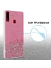 cadorabo Hülle für Samsung Galaxy A20s Glitter in Rosa mit Glitter