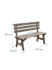 relaxdays Gartenbank in Braun - (B)110 x (H)35 x (T)38 cm