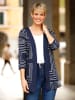 Sieh an! Long-Shirtjacke in marine-ecru-bedruckt