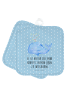 Mr. & Mrs. Panda Topflappen Wal Konfetti mit Spruch in Blau Pastell