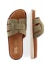 Camel Active Pantolette mit gepolstertem Lederfußbett in Khaki