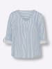 Heine Streifenbluse in himmelblau-ecru-gestreift