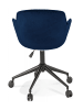 KADIMA DESIGN Bürostuhl mit Armlehnen Dunkelblau Samt | Drehstuhl mit 360° Drehung in Blau