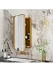 ABRIHOME Rectangle Spiegelschrank in Gold mit Metallrahmen und verstellbaren Böden