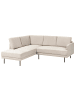 Beliani Ecksofa BREDA in Beige/Schwarz - (W) 210 x (H) 75 x (L) 200 cm rechtsseitig