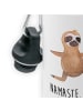 Mr. & Mrs. Panda Trinkflasche Faultier Yoga mit Spruch in Weiß