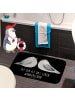 Mr. & Mrs. Panda Badteppich Turteltauben Liebe mit Spruch in Schwarz