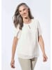 GOLDNER Elegantes Blusenshirt mit Rundhals in cremeweiß