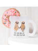 Mr. & Mrs. Panda Becher Faultier Pärchen mit Spruch in Transparent