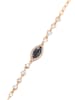 faina Women Crystal Studded Chain Link Bracelet in Rose Gold Black