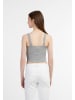 myMo Damen Rippstrick Träger Top in Grau Melange