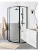 Beliani Duschkabine TOCANTINS in Schwarz/Transparent - (W) 90 x (H) 190 x (L) 90 cm