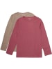 Minymo Kinder Longsleeve "Basic 34 T-Shirt LS (2-Pack)" in Braun