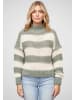 Cloud5ive Cloud5ive Strick-Sweater Pullover mit High-Neck und Streifen-Muster in green