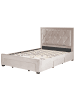 Beliani Doppelbett LIEVIN in Beige - (W) 145 x (H) 122 x (L) 217 cm