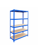 relaxdays Schwerlastregal in Blau/ Braun - (B)120 x (H)200 x (T)50 cm