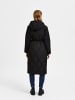 SELECTED FEMME Longline Steppjacke Wattierter Mantel mit Kapuze SLFTORA in Schwarz