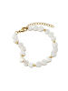 Amor Armband Edelstahl, IP gold, Perlmutt in gold