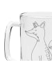 Mr. & Mrs. Panda Gravur Bierkrug Einhorn Fuchs ohne Spruch in Transparent