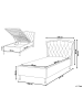 Beliani Einzelbett METZ in Beige/Silber - (W) 126 x (H) 102 x (L) 217 cm