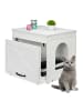 relaxdays Katzenschrank in Weiß/ Grau - (B)60 x (H)53,5 x (T)51,5 cm