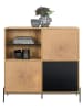 home24 home24 Kommode aus foliertem MDF & lackiertem Eisen in Eiche, 110 x 114 x 40 cm in Eiche
