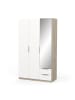 CALICOSY Kleiderschrank GHOST in Weiß - (W) 119,4  x (H) 203  x (L) 51,1 cm