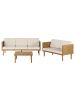 Beliani 3-tlg Sitzgruppe BARATTI in Braun/Beige