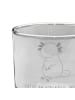Mr. & Mrs. Panda Whiskey Glas Axolotl Niedlich mit Spruch in Transparent