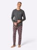 WITT WEIDEN Schlafanzug in anthrazit-dunkelrot-bedruckt