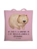 Mr. & Mrs. Panda Shopper Wombat mit Spruch in Rosa Pastell