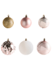 Beliani Weihnachtsbaumkugeln GJENDE in Rosa/Gold