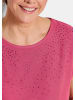 GOLDNER Kurzgröße:  Elegante Viskosebluse mit Glitzer in rosé